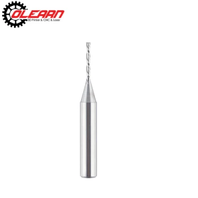Olearn Down Cut Spiral Router Bit 1/16 Inch Cutting Diameter with 1/4 Inch Shank End Mill for Woodwork CNC Machine Tools