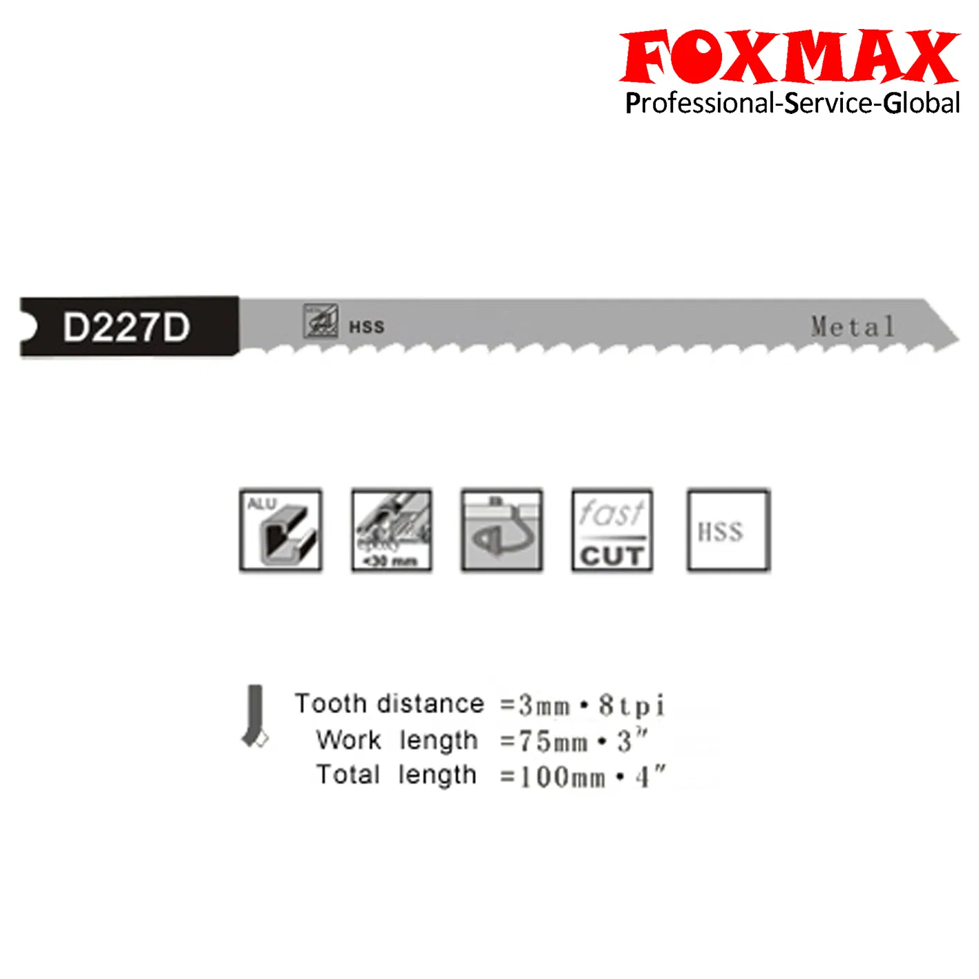 HSS Metal Fast and Curve Cutting Jig Saw Blades (FM
