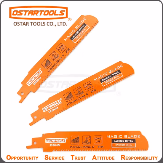 6inch (152mm) X8tpi Tct Sabre Saw Blades Use for High Strength Alloys